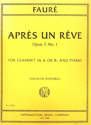 Aprs un reve op.7,1 for clarinet and piano