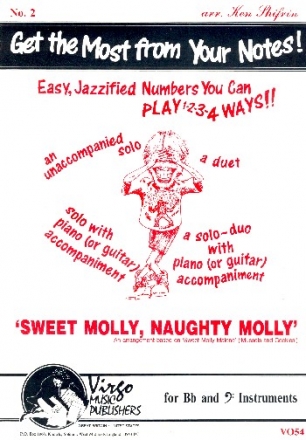 Sweet Molly nauthy Molly for 1-2 Bb instruments (piano/guitar/bass clef instrument ad lib) score and parts