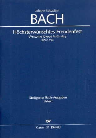 Hchsterwnschtes Freudenfest Kantate Nr.194 BWV194 Klavierauszug (dt/en)