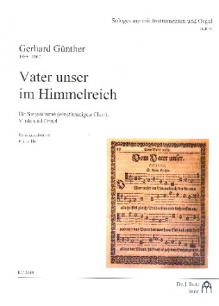 Vater unser im Himmelreich fr Gesang (Chor unisono), Viola und Orgel Partitur und Stimme