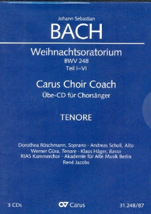 Weihnachtsoratorium BWV248 Teil 1-6 - Chorstimme Tenor  3 Playalong-CD's