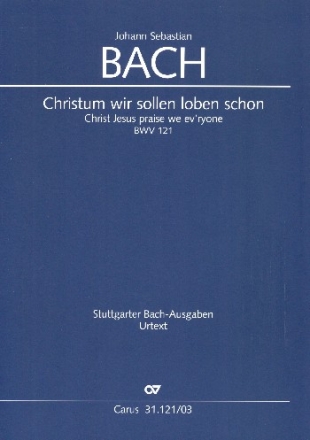 Christum wir sollen loben schon Kantate Nr.121 BWV121 Klavierauszug (dt/en)