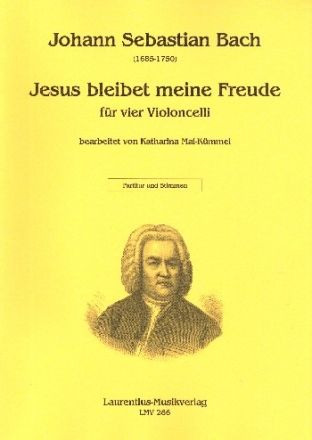 Jesus bleibet meine Freude fr 4 Violoncelli Partitur und Stimmen