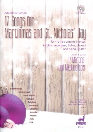 17 Martins- und Nikolauslieder (+CD) fr 1-2 Instrumente (Stimmen) und Klavier (Gitarre) Partitur und Spielpartitur