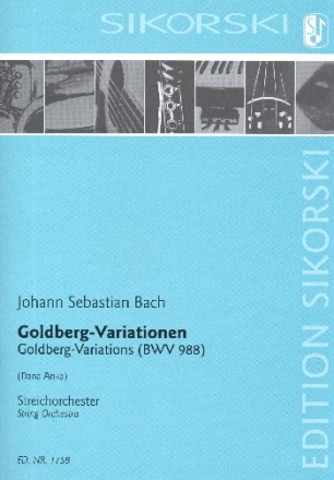 Goldberg-Variationen BWV988 fr Streichorchester Studienpartitur