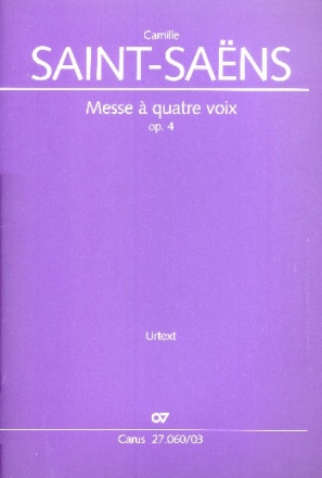 Messe  4 voix op.4 fr Soli, gem Chor und Orchester Klavierauszug