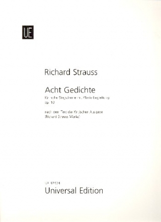 8 Gedichte op.10 fr Gesang (hoch) und Klavier Partitur (dt/en)