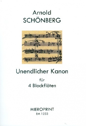 Unendlicher Kanon fr 4 Blockflten (AATB) Partitur