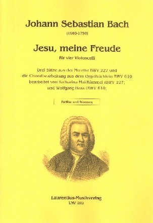 Jesu meine Freude fr 4 Violoncelli 4 Spielpartituren