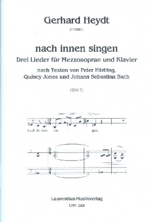 Nach innen singen fr Mezzosopran und Klavier Partitur