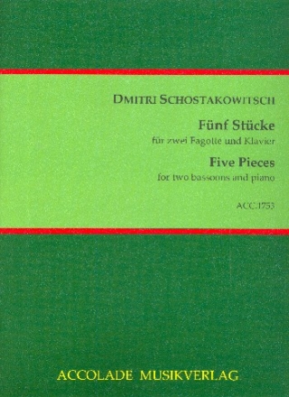 5 Stcke fr 2 Fagotte und Klavier Stimmen