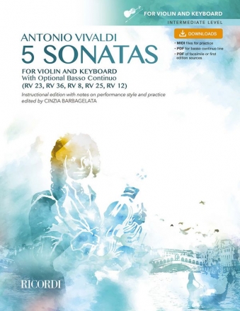 5 Sonaten (+Audio Online) fr Violine und Klavier