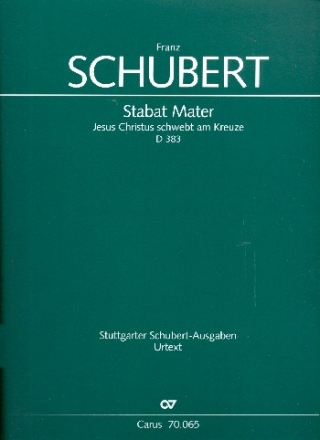 Stabat mater D383 fr Soli, gem Chor und Orchester Partitur (dt)