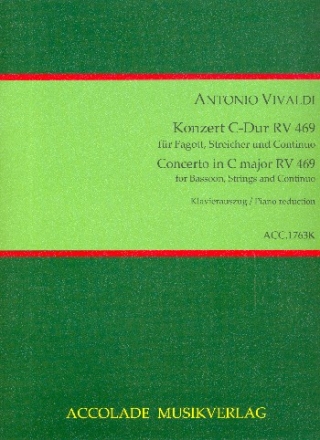 Konzert C-Dur RV469 fr Fagott, Streicher und Cembalo fr Fagott und klavier