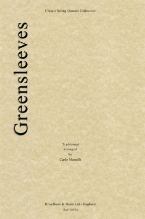 Greensleeves for string quartet parts