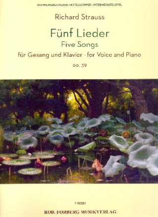 5 Lieder op.39 fr Gesang und Klavier Partitur