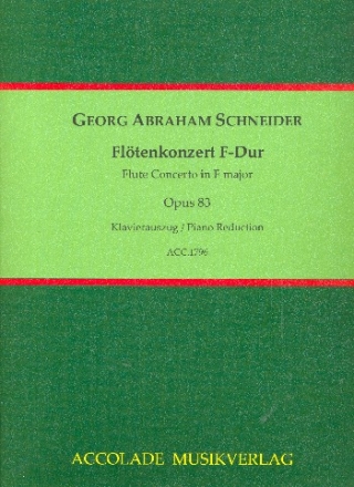 Konzert F-Dur op.83 fr Flte und Orchester Klavierauszug