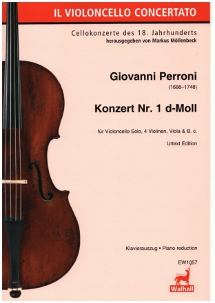 Konzert Nr.1 d-Moll fr Violoncello, 4 Violinen, Viola und Bc Klavierauzug