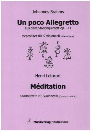 Un poco Allegretto / Mditation fr 5 Violoncelli Partitur und Stimmen