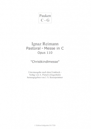 Pastoral-Messe in C op.110 'Christkindlmesse' fr Soli, gem Chor und Orchester Pauke