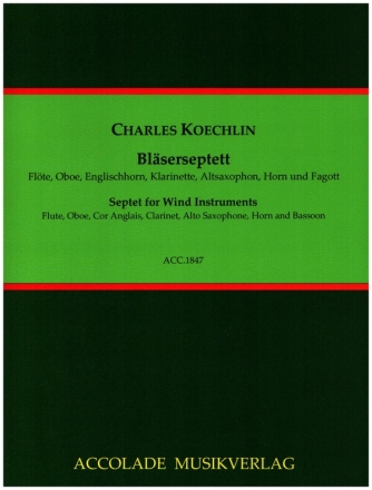 Septett C-Dur op.165 fr Flte, Oboe, Englischhorn, Klarinette, Altsaxophon, Horn & Fagott Partitur und Stimmen