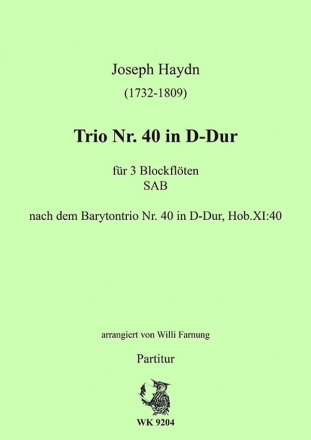 Farnung, Willi  - Haydn - Trio Nr. 40 fr 3 Blockflten - Partitur und Stimmen