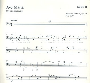 Ave Maria op.12 fr Frauenchor und Orchester Fagott 2