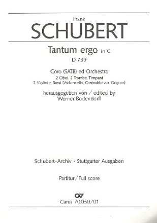 Tantum ergo C-Dur D739 fr gem Chor und Orchester Partitur