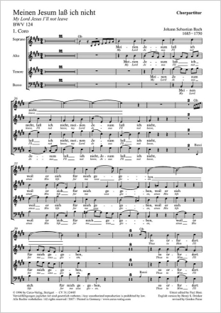 Meinen Jesum la ich nicht Kantate Nr.124 BWV124 Chorpartitur (en/dt)