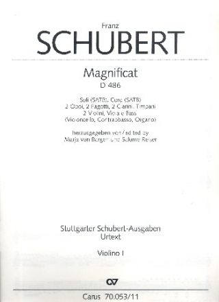 Magnificat in C D486 fr Soli, gem Chor (SATB) und Orchester Violine 1