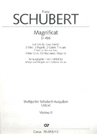 Magnificat in C D486 fr Soli, gem Chor (SATB) und Orchester Violine 2