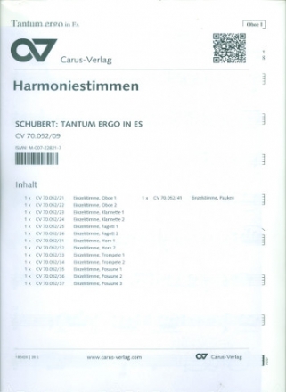 Tantum ergo in Es fr Soli, gem Chor und Orchester Harmoniestimmen