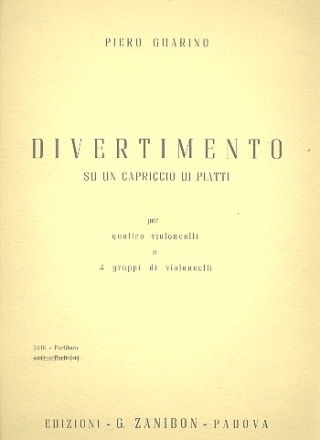 Divertimento su un capriccio di Piatti per 4 violoncelli (gruppi) partitura i parti