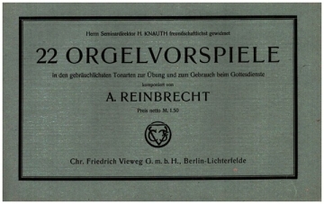 22 Orgelvorspiele fr Orgel