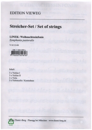 Weihnachtssinfonie fr Streichorchester und Bc (2 Hrner ad lib) Stimmensatz (3-3-2-3)