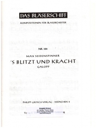 S blitzt und kracht fr Blasorchester Direktion in B und Stimmen