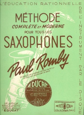 Mthode complte et moderne: pour saxophone (frz)