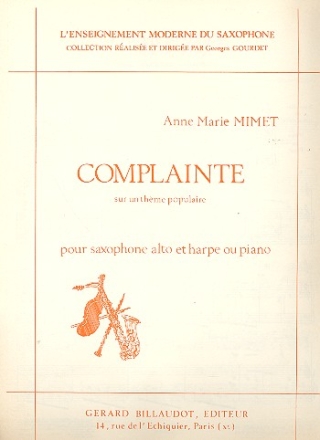 Complainte sur un thme populaire pour saxophone alto et harpe (piano)