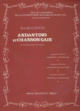 Andantino et chanson gaie pour saxophone et piano