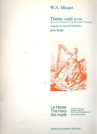 Thme vari d'aprs les variations sur La belle Francoise KV353 pour harpe