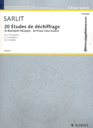 20 tudes de dchiffrage fr 2 Klarinetten Spielpartitur