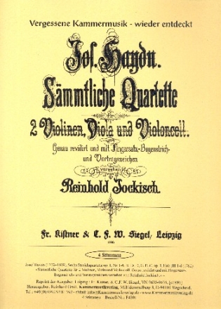 6 Streichquartette op.1 Hob.III:1-6 fr 2 Violinen, Viola und Violoncello Stimmen