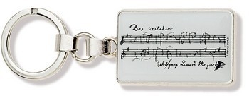 Schlsselanhnger Mozart Metall 3x4,5cm