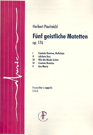 5 geistliche Motetten op.176 fr Frauenchor a cappella Partitur