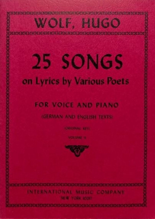 25 Songs on lyrics Vol.2 Singstimme und Klavier Partitur