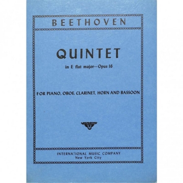 Quintet e flat major op.16 for piano, oboe, clarinet, horn and bassoon miniature score