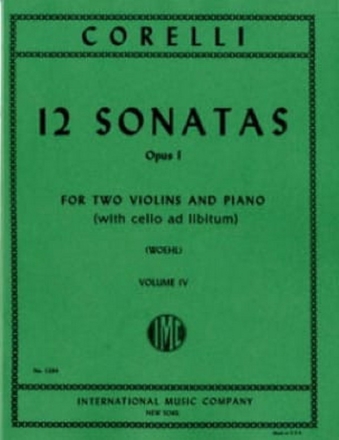 12 Sonatas op.1 vol.3 (nos.10-12) for 2 violins and piano (violoncello ad lib) parts