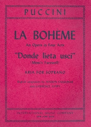 Donde lieta usci for soprano and piano (it/en)