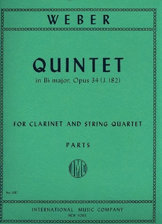 Quintet B flat major op.34 for clarinet and string quartet parts