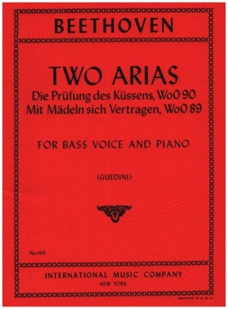 Two Arias for Bass Voice and Orchestra for bass voice and piano, score